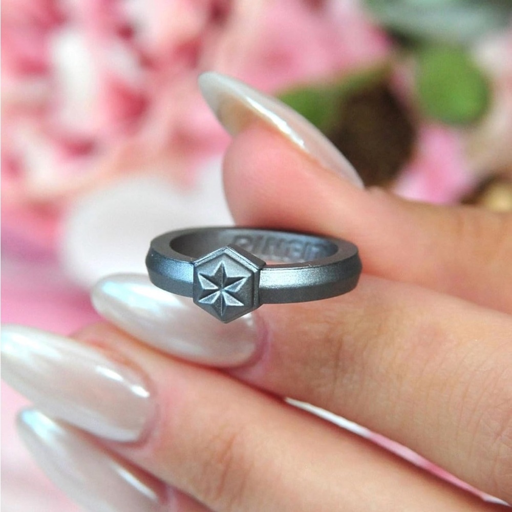 Rinfit Silver Geometric Star Stack Ring - Picture 4 of 9
